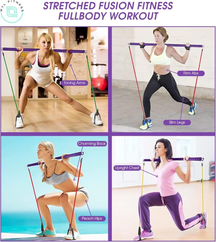 MYL Fitness Pilates Bar Kit with Resistance Bands Portable Gym and Home Workout Equipment for Women and Men - Image 5