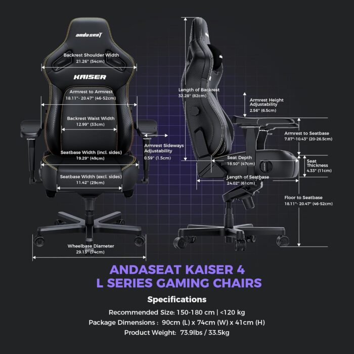 Anda Seat Kaiser 4 L Gaming Chair - Zen purple PVC - Image 8