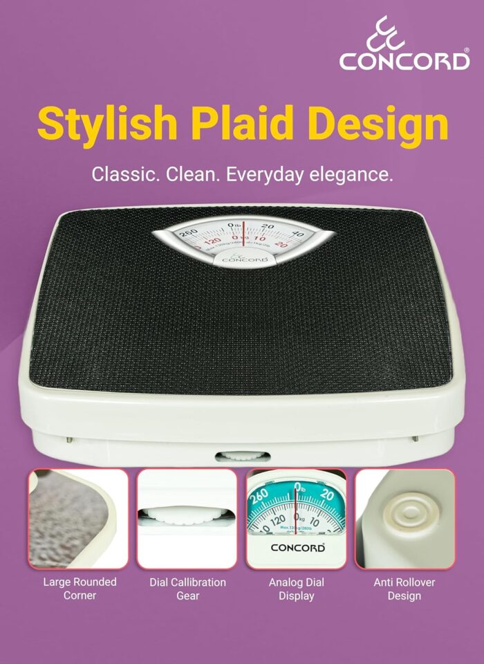 Concord Bathroom Human Weighing Scale BR-9201 Analogue Manual Mechanical Personal Device, 130kg Capacity, Blue - Image 5