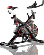 SKY LAND Indoor Spin Bike – Adjustable Stationary Exercise Bike with 8KG Flywheel, 10-Level Magnetic Resistance, LCD Display, Quiet Belt Drive & Transport Wheels for Home Gym Workouts (Black) EM-1548