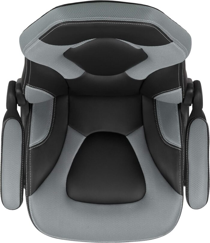 Flash Furniture X10 High-Back LeatherSoft Racing Style Gaming Chair with Flip-Up Arms, Ergonomic Padded Swivel Computer Chair, Gray/Black - Image 8