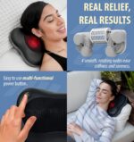 Zyllion Shiatsu Back and Neck Massager - 3D Kneading Deep Tissue Massage Pillow with Heat for Muscle Pain Relief, Chairs and Cars - Black (ZMA-13-BK) - Image 3