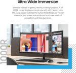 SAMSUNG 34” ViewFinity S65VC Series Ultrawide QHD Curved Monitor, Built-in FHD Camera, HDR10, 100Hz, 350 nit, USB- C, Adjustable Stand, Intelligent Eye Care, LS34C650VANXGO, Black - Image 4