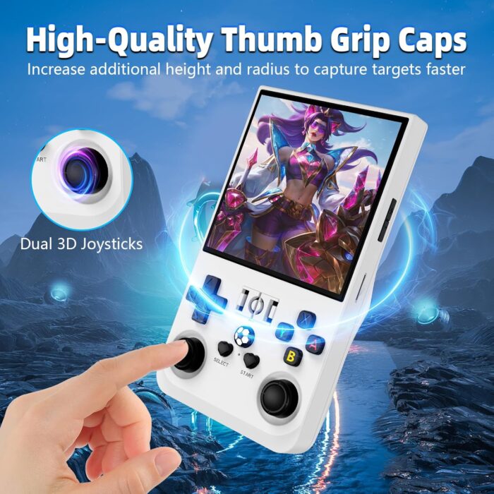 R36MAX Retro Handheld Game Console, 4.0 Inch IPS Screen, 64GB Memory, Portable Arcade Video Gaming Console Gift for Adults, Light White - Image 5