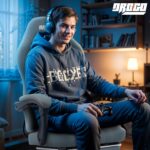 DROGO Premium Ergonomic Gaming Chair, Video Game Chair with Linkage Armrest, Footrest & Adjustable Computer Chair/Home & Office Chair with Fabric Material, Head & Lumbar Pillow with Recline (Grey) - Image 3