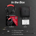OneOdio A70 Bluetooth Over Ear Headphones, Wireless Headphones w/ 72H Playtime, Hi-Res, 3.5mm/6.35mm Wired Audio Jack for Studio Monitor & Mixing DJ Guitar AMP, Computer Laptop PC Tablet - Red - Image 8