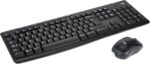 Logitech MK270 Wireless Keyboard and Mouse Combo for Windows, 2.4 GHz Wireless, Compact Wireless Mouse, 8 Multimedia & Shortcut Keys, 2-Year Battery Life, PC/Laptop, QWERTY UK Layout - Black