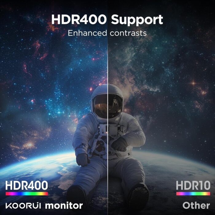 KOORUI 34-inch Curved Ultrawide WQHD 3440×1440 Gaming Monitor, 165Hz 1000R- PIP/PBP, 1ms(MPRT), HDR400, DCI-P3 95%, FreeSync Premium, 1 x DP 1.4 & 2 x HDMI 2.0, Tilt Height Swivel Adjustment, 34E6UC - Image 6