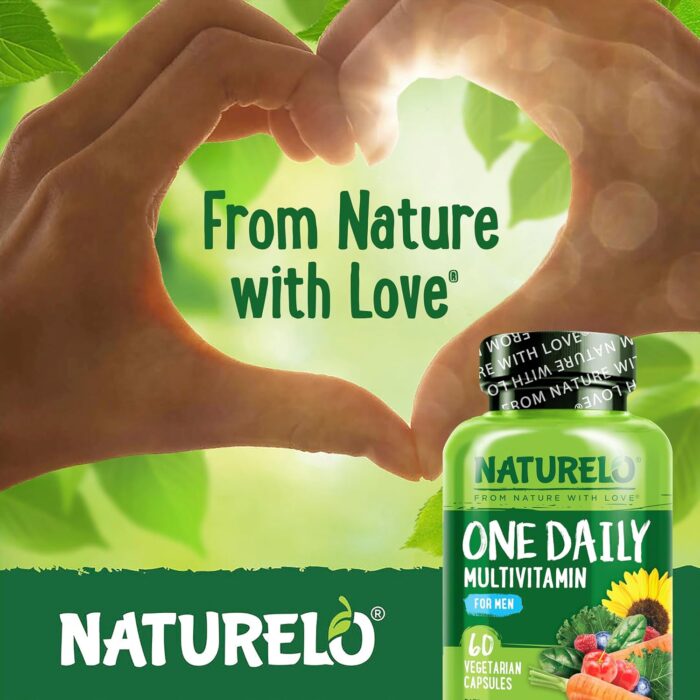 NATURELO One Daily Multivitamin for Men - with Vitamins & Minerals + Organic Whole Foods - Supplement to Boost Energy, General Health - Non-GMO - 60 Capsules - 2 Month Supply - Image 8