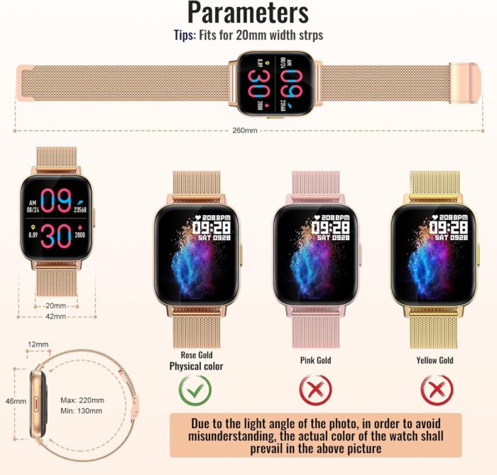 Nemheng Smart Watch for Women Men (Call Receive/Dial) Fitness Tracker Waterproof Smartwatch - Image 7