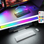 NALACAL Under Monitor Light Bar, RGB Screenbar Light Desk Lamp Computer, Dimmable LED with Dynamic Rainbow Effect, Gaming USB Powered, Remote Control Color Changing, Adjustable Brightness and Speed