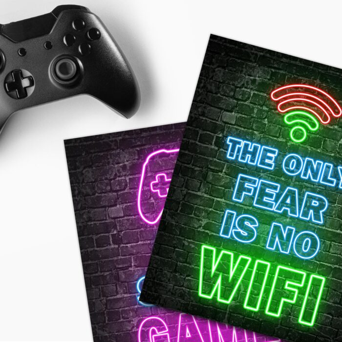 Simimi art Colorful video Game Print Video Game Themed Print Room Wall Decoration, Gamer Wall , 6PCS Controller, Gamer,Teen boy bedroom,Game Room,Kids Room,Unfamed set of 6(8"X10 - Image 3
