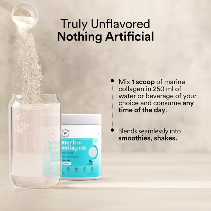 WELLBEING NUTRITION Pure Korean Marine Collagen Powder | Hydrolyzed Type 1 & 3 Collagen Protein and Amino Acids |Supports Healthy Skin, Hair, Nails, Bone & Joint, Non GMO, Unflavored - 200g - Image 6