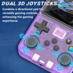 R36s Retro Handheld Game Console,3.5-in 640*480 IPS OCA HD MIPI Screen, 3200mAh OpenSource Linux System RK3326 and 1500 Games, Built-in 64GB TF Card Portable Video Gaming Console (Purple) - Image 4