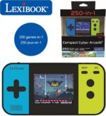 Lexibook - Compact Cyber Arcade Portable Console, 250, Child and Teen Video Games, LCD Display, Battery, Black/Blue/Green, JL2377