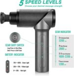 Medcursor Massage Gun Deep Tissue Percussion Muscle Mini Massager for Pain Relief, Handheld Electric Body Massager Sports Portable Super Quiet Brushless Motor, Grey - Image 2