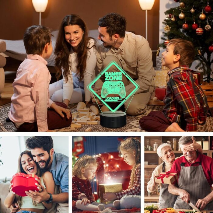 NALACAL Gamepad 3D Illusion Night Light - LED Lamp with 16 Colors, Touch and Remote Control - Ultimate Gamer Gift for Teens, Men, and Boys - Stylish Game Room Decor - Image 6