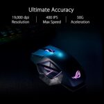 ASUS ROG Spatha X Wireless Gaming Mouse, 2.4 GHz / Wired USB, 19,000 DPI Optical Sensor, 12 Programmable Buttons, RGB, Swappable Switch Design, Micro Switches, Magnetic Charging Stand, Black - Image 2