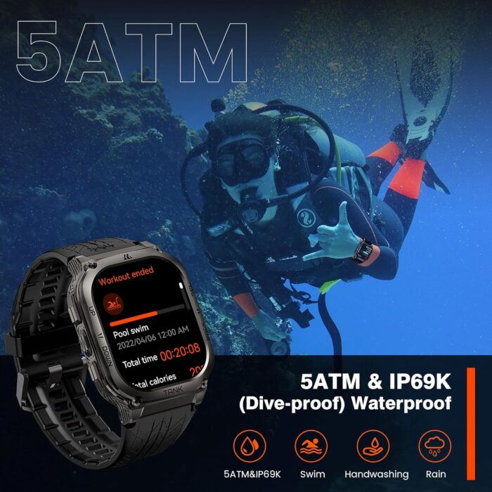 KOSPET Tank Smart Watch for Men/Women GPS, Extra-Long Battery with Bluetooth Calling, Pressure&Altitude&Compass - Image 6