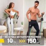 CLOUDFOUR Resistance Bands set of 12pcs, Workout Bands, Exercise Bands for Men and Women, Fitness Stretch Bands for Strength Training, Physical Therapy, Shape Body, Complete Home Workout Equipment - Image 6