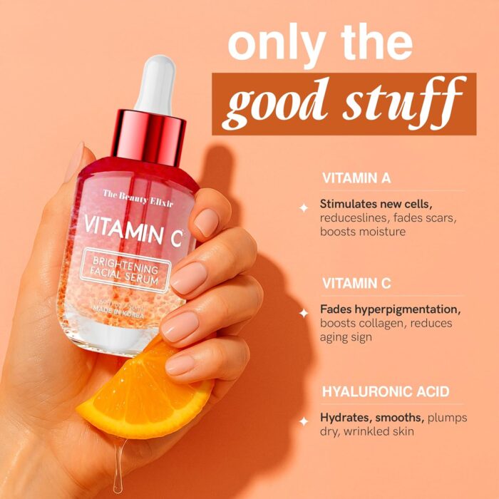 Vitamin C Brightening Facial Serum - Anti-Aging Skincare Hydrating Nourishing Radiant Complexion - All Skin Types - Lightweight Natural Ingredients - Vegan, Paraben & Cruelty Free - 1.69 Fl. Oz - Image 4
