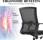 VOFFOV Office Chair for Home Desk Chair with Lumbar Support, 360° Swivel, Silent Rolling Wheels, Breathable Mesh Fabric, and Easy Assembly – Computer Chair Ideal for Home, Office - Image 6