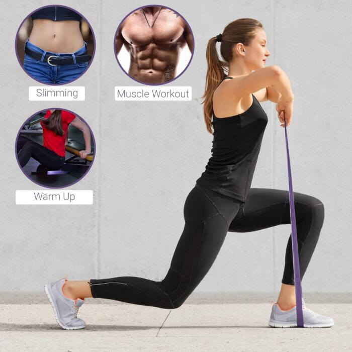 TechStone Resistance Bands Set for Men and Women, Pack of 5 Different Resistance Levels Elastic Band for Home Gym Long Exercise Workout – Great Fitness Equipment for Training - Image 5