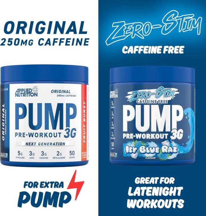 Applied Nutrition Pump Zero Pre Workout - Zero Stim, Caffeine Free, Energy & Performance (375g - 25 Servings) (Fruit Burst) - Image 7