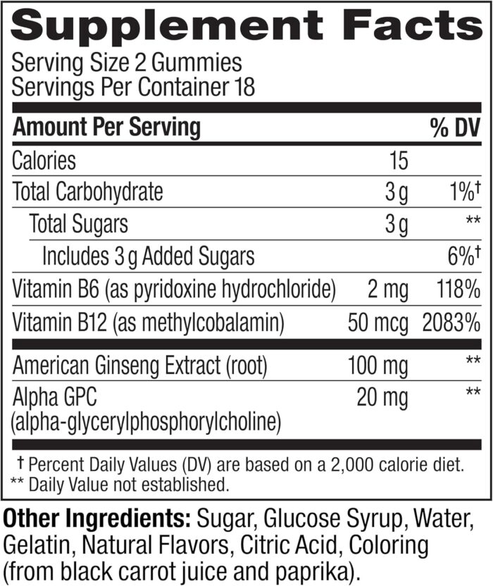 OLLY Laser Focus Gummy, Ginseng, Alpha GPC, B Vitamins, Berry Tangerine Flavor - 36 Count - Image 5