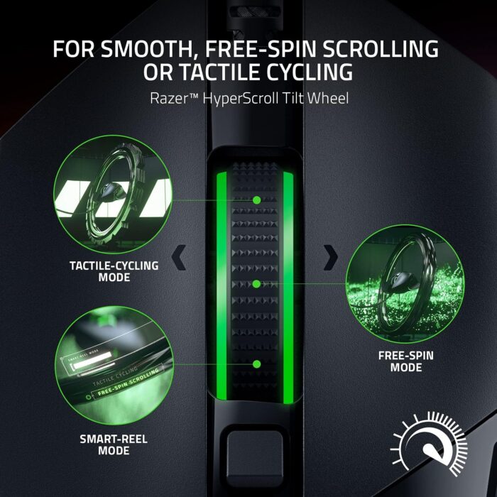 Razer Basilisk V3 Customizable Ergonomic Gaming Mouse: Fastest Mouse Switch, Chroma RGB Lighting 26K DPI Optical Sensor 11 Programmable Buttons HyperScroll Tilt Wheel - Classic Black - Image 4