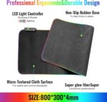 SKY-TOUCH Gaming Mouse Pad, Extra Large Soft Led Extended Mouse pad, anti-slip Rubber Base Computer Keyboard Mat, Black, GRB mouse - Image 3