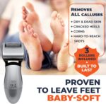 Electric Callus Remover for Feet: Best Pedicure Tools for Men by Own Harmony with 3 Rollers (Powerful), Electronic Pedi Spa Foot File Care - Perfect for Hard, Cracked, Dry, Dead Skin (USB Cable) - Image 3