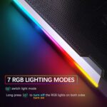 TopMate C11 Laptop Cooling Pad RGB Gaming Notebook Cooler, Laptop Fan Stand Adjustable Height with 6 Quiet Fans and Phone Holder, Computer Chill Mat, for 15.6-17.3 Inch Laptops - Blue LED Light - Image 4