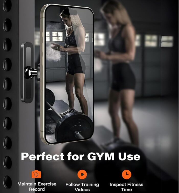 BIJASANI 2025 Upgraded Dual Magnetic 360 Degree Mobile Holder for Gym, Magsafe Compatible with Super Strong N52 Magnets, Best Gift for Gym Lovers (M11_Dual_Magnet) - Image 4