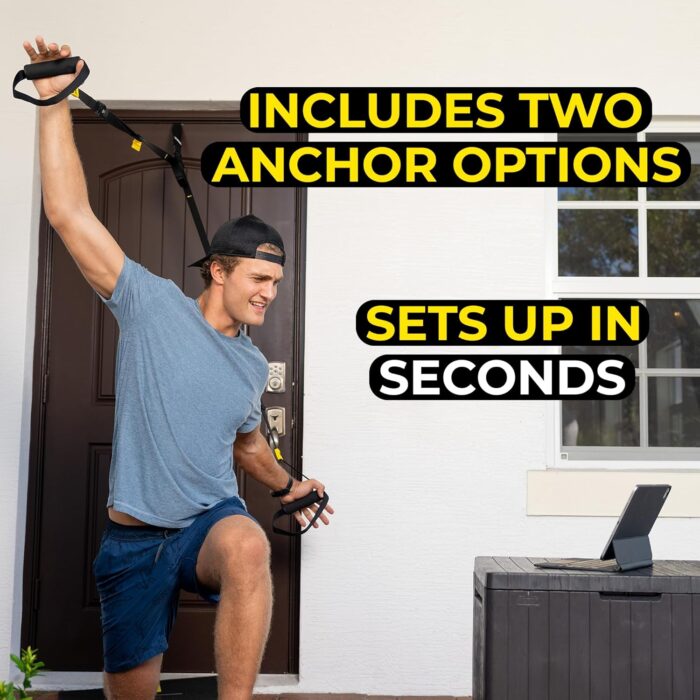 TRX GO Suspension Trainer System: Lightweight and Portable | Full Body Workout, All Levels and All Goals Includes a poster with first steps, 2 training instructions and anchors indoors and outdoors - Image 5