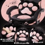 Pink Gaming Chair Cute with Cat Ears Paw Lumbar and Cushion,Ergonomic Computer Chair with Footrest,Reclining PC Game Chair for Girl Computer Chair 300lbs for Adult - Image 3