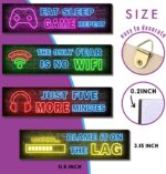 Simimi art 4 Pcs Printed Neon Gaming Posters, Teen Boys Room Decorations, gamer wall Decor for bedroom Wooden - Image 2