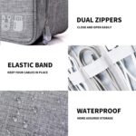 Cable Organizer Bag,Waterproof Travel Electronic Storage with Adjustable Divider Shockproof Portable,for SD Card Case,USB Flash Drive,Charging Cords,USB Charger,Mini Tablet - Image 3