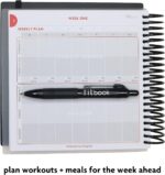 Fitlosophy Fitbook: Fitness Journal And Planner For Workouts, Weight Loss And Exercise, Black Single (12-Week), 16.5 X 14.5 - Image 4