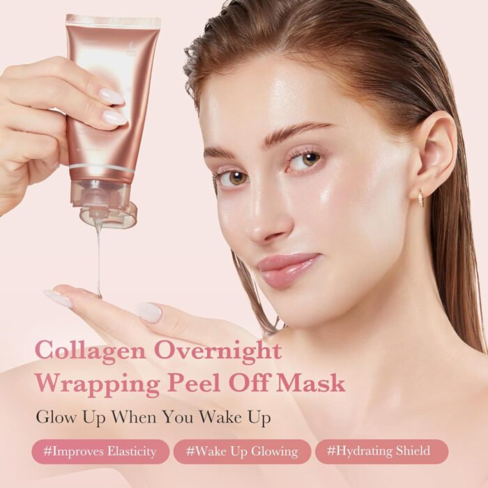 medicube Collagen Overnight Wrapping Peel Off Facial Mask Pack - Elasticity & Hydration Care, Reduces Sagging & Dullness - Hydrolyzed Collagen For Glowing Skin - Korean Skin Care, 2.53 fl.oz - Image 3