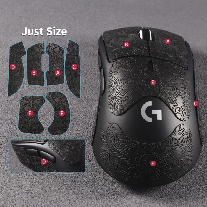 OSHIMA Anti Slip Mouse Tape, Superlight Wireless Gaming Mouse Skin for Logitech G Pro X Superlight Superlight 2 Wireless Gaming Mouse Skins Snow Pattern Sweat Resistant Cut to Fit Easy to Apply - Image 6