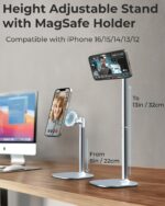 Cooper MagStand - Height Adjustable Stand for Desk, iPhone Holder for Desk, MagSafe Stand for iPhone 16 (Pro Max Plus)15/14/13/12 (Cream White) - Image 2