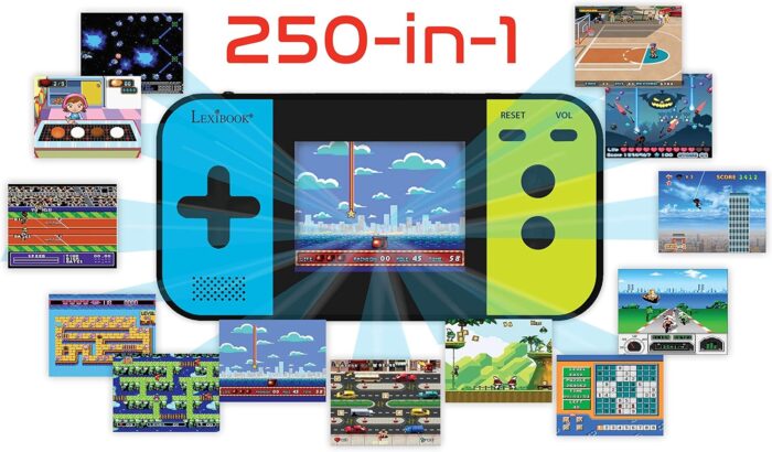 Lexibook - Compact Cyber Arcade Portable Console, 250, Child and Teen Video Games, LCD Display, Battery, Black/Blue/Green, JL2377 - Image 3