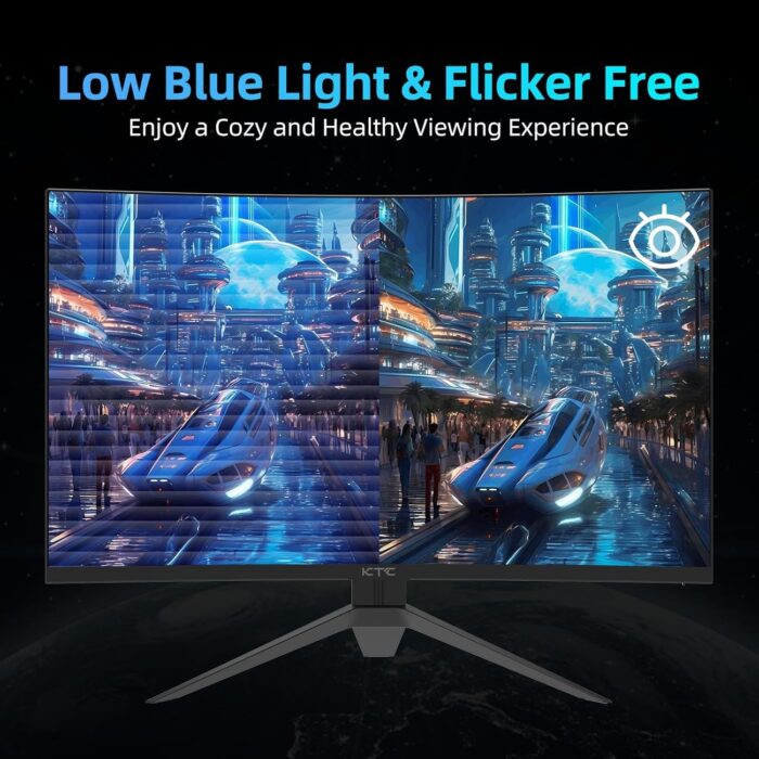 KTC 27 inch 180Hz Curved WQHD Gaming Monitor, 2K(2560x1440P),144Hz Monitor, 1500R HVA Display, FreeSync Premium, HDR, 120% sRGB, DisplayPort/HDMI/USB Vesa,Computer Monitor for Gamers - Image 6