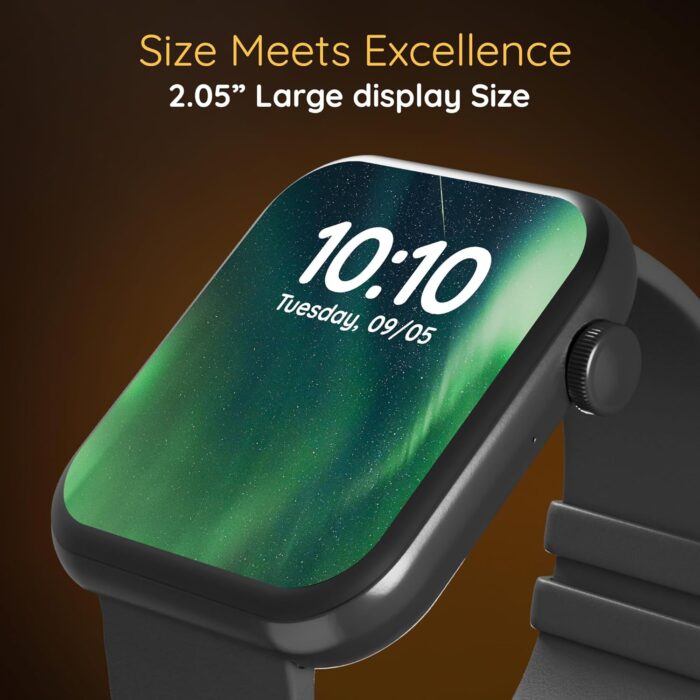 Smart watch for Men, Women - Jet Black | Pebble Blaze 2.05 Infinite Amoled Display Fitness Tracker, BT Calling, Zen Mode, Multi Sport Modes | Heart Rate Monitor, Step Pedometer, Voice Assistant - Image 2