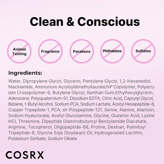 COSRX 6 x Peptide Collagen Booster Toner Serum 150 ml / 5.07 Fl.Oz, Skin Renewal Boosting Facial Essence, Niacinamide & Hyaluronic Acid for All Skin Types, Korean Skincare, Paraben Free - Image 8