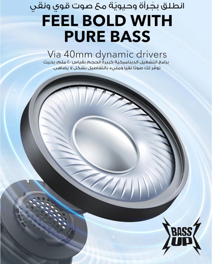 soundcore By Anker H30i Wireless On-Ear Headphones, Foldable Design, Pure Bass, 70H Playtime, Bluetooth 5.3, Lightweight and Comfortable, App Connectivity, Multipoint Connection - Image 6