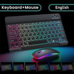 Ultra-slim Bluetooth Keyboard and Mouse Combo for iPad, Rechargeable Wireless Keyboard & Mouse with 7-Color Backlit, Compatible with iPad 9th/8th Gen, iPad Pro/Air/Mini, iPhone14/13/12 Pro (Black) - Image 3