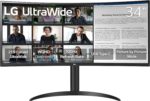 LG 34WR55QK-B 34-inch UltraWide WQHD (3440 x 1440) Curved Computer Monitor, 100Hz, 5ms, HDR10, Reader Mode, HDMI, DisplayPort, USB Type-C, Tilt/Height Adjustable Stand, Black