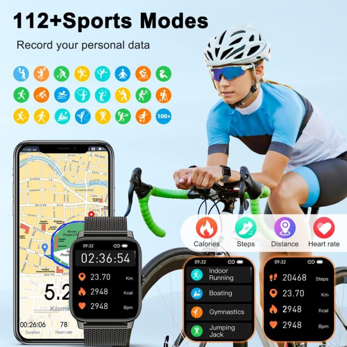 Boquaw Smart Watch for Men Fitness Tracker: Waterproof Smart Watches for Women Digital Mens Watches Make/Answer Call Running Smartwatch Android Phone iPhone Samsung Compatible Heart Rate Monitor - Image 4